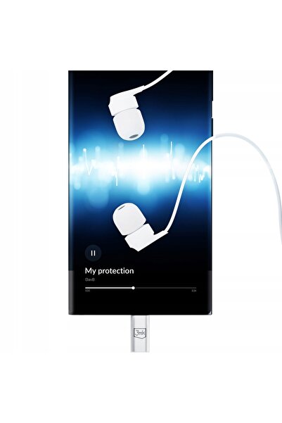 3MK Căști cu fir USB-C, albe, USB-C