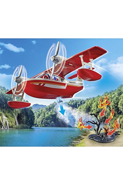 Playmobil 71463 Aeronava de pompieri cu funcție de stingere a incendiilor