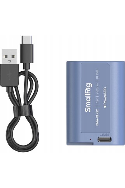 SmallRig 4906 USB-C DMW-BLK22 baterie reîncărcabilă albastră cu încărcare USB-C