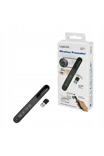 LogiLink Telecomandă de prezentare wireless 2.4GHz cu laser, USB, rază de acț...
