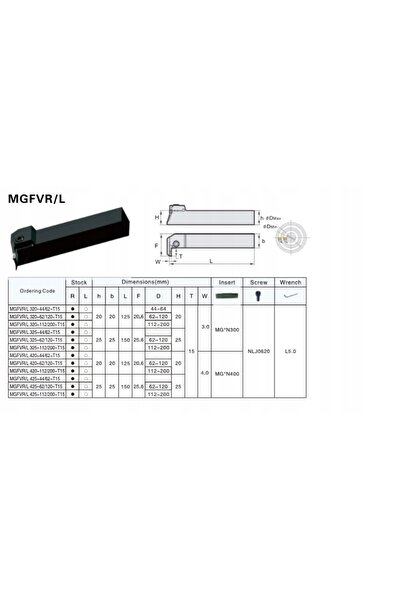 NO BRAND 2020 MGFVR Cuțit de strung pentru strunjire pentru MGMN400 30-50