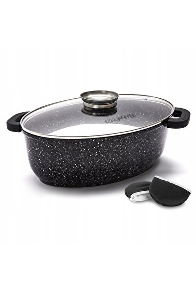 Konighoffer Tavă de copt (8 L) cu capac de sticlă (38x25x13 cm) Pollo Marble