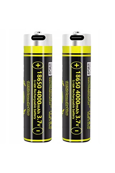 liitokala Baterie 4000mAh 18650, set 2 bucăți, cu USB-C