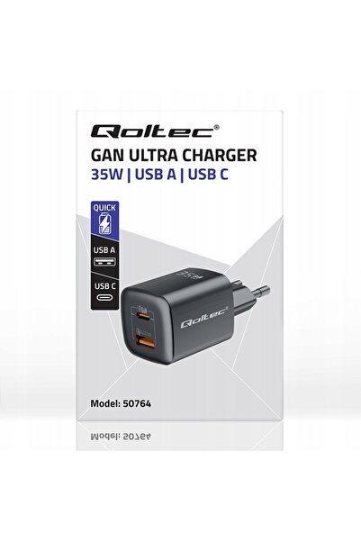 NO BRAND Încărcător de rețea Qoltec 35 W GaN ULTRA | 5–20 V | 2,25–3 A | 1 x ...