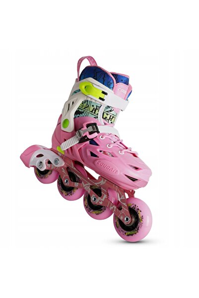 NO BRAND Pantofi de skate pentru fete, ajustabili, mărimi 31-34, roți din cau...