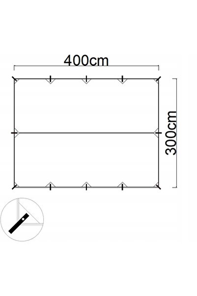 NO BRAND TARP 3x4 m PRELATĂ DE CORT PENTRU CAMPING IMPERMEABILĂ TARP CORT + A...