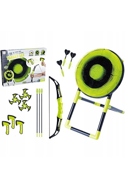 NO BRAND SET DE JOCURI pentru COPII 4-în-1: DART, ARC, TOPOR, SHURIKEN, JOC D...
