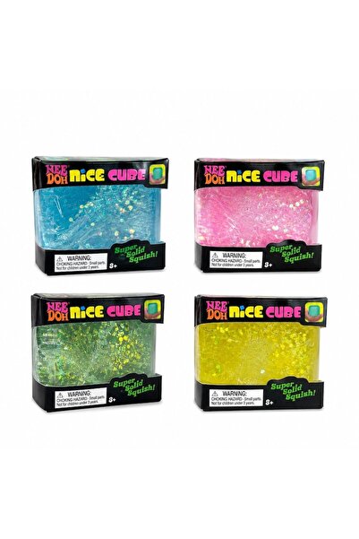 OEM Jucarie antistres squishy, design CUBURI DE GHEATA cu sclipici, multicolo...