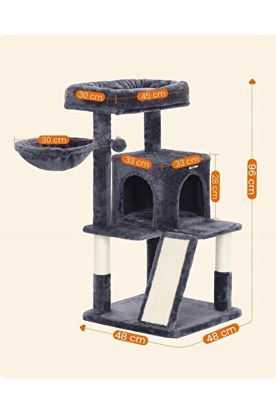 NO BRAND DRAPAK PENTRU PISICI DRAPAK NISKI 96cm CASĂ PENTRU PISICI CU MULTE N...