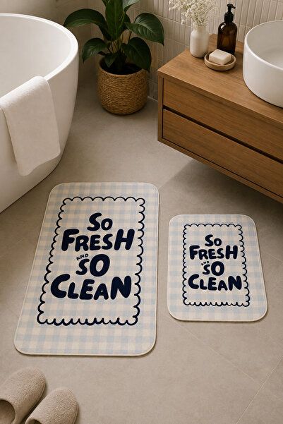 Pilloveland Non-Slip Base Washable 2-Piece Bath Mat - 60*100 cm - 50*60 cm - ...