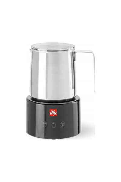 NO BRAND Spumant de lapte ILLY BLACK 250ml pentru cafea, ciocolată, din oțel ...