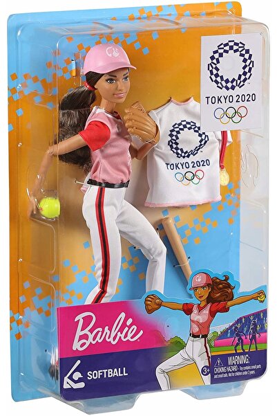 mattel LALKA BARBIE SPORTS OLYMPIC SOFTBALL PLAYER TOKYO păpușă cu articulați...
