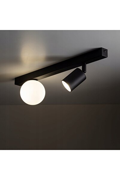 TK-Lighting Plafonieră tip bandă TK LIGHTING VOX 10000, negru-alb, cu abajur ...