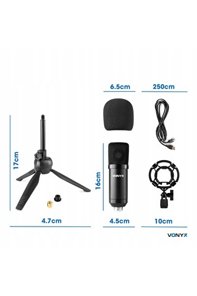 NO BRAND Microfon USB condenser cu trepied de birou