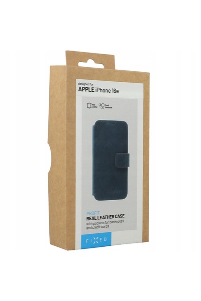 NO BRAND Husă fixă pentru iPhone 17e / 16e, husă din piele naturală cu clapetă.
