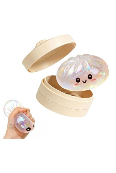 OEM Squishy Dumpling cu sclipici, Jucărie antistres tip Bao, Culoare aleatori...