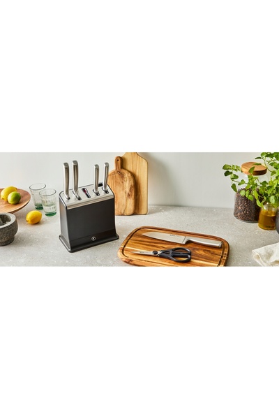 TEFAL Cuțite din oțel inoxidabil EverSharp Pro ascuțitor tip bloc + foarfece ...