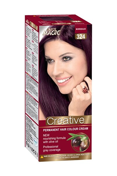 Miss Magic Vopsea de par permanenta nr 324, Visiniu Bordeaux, 90g, Creative