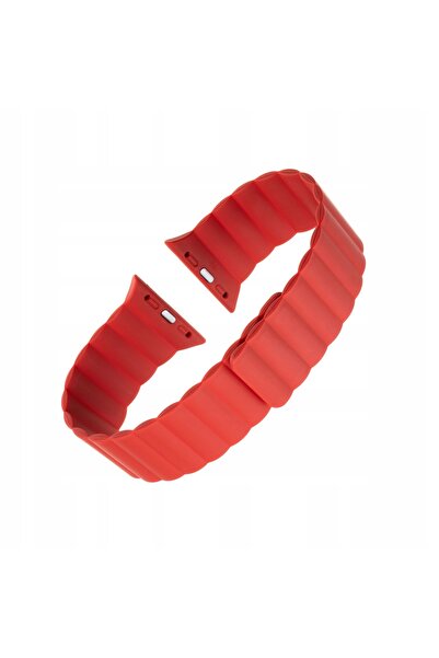 NO BRAND Curea magnetică Pasek FIXED pentru Apple Watch 44/45/46/49 mm roșie