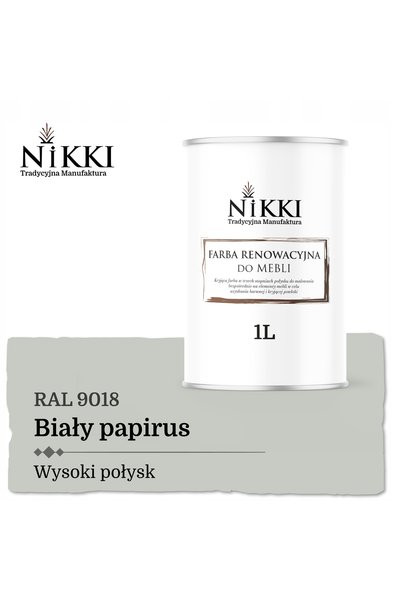 NO BRAND Vopsea pentru mobilier de bucătărie, alb Papyrus RAL9018, lucios, 1L