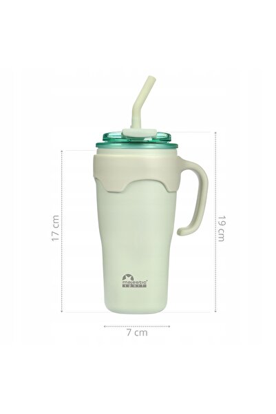 NO BRAND CANĂ TERMICĂ TERMOS CU PAIE ȘI MÂNER MAJESTIC SPORT JELLY 650 ml