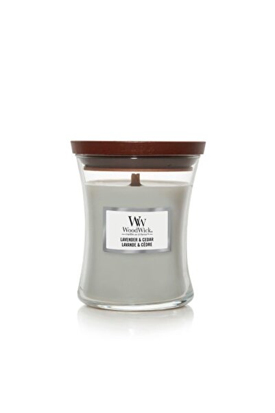 WoodWick Κερί με άρωμα λεβάντας και κέδρου, με ξύλινο φυτίλι, 275 γρ.