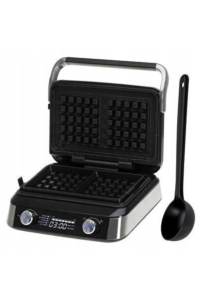 adler Aparat de făcut gofre pentru 2 gofre mari XL, 2400W, 5 programe, plăci ...