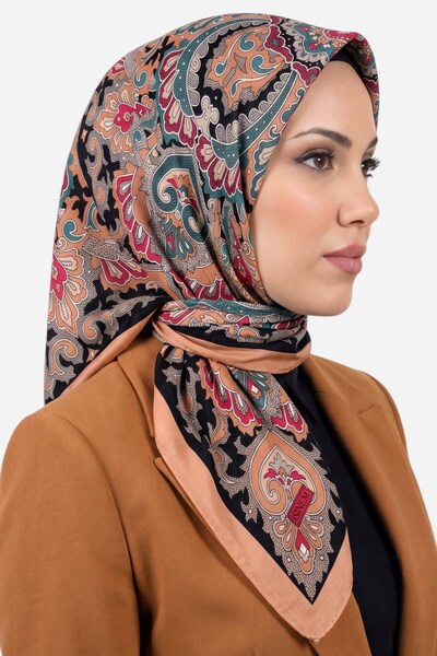 hadiora Women's Salmon Authentic Shawl Patterned Stitched Writing Cotton Chee...