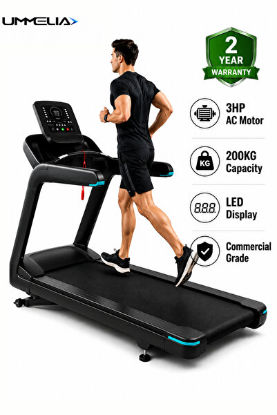 Ummelia Professional Electric Treadmill 3HP AC Motor | Heavy Duty Running Mac...