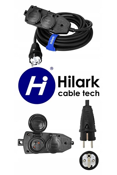 NO BRAND Cablu prelungitor ranforsat H05VV-F OWY 3x1.5 50m, negru, cu 4 prize...
