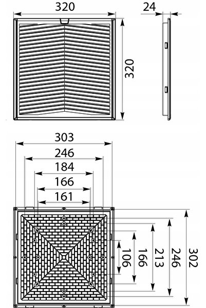 Elektro-Plast Opatówek Filtru WF18 pentru ventilator 320x320mm IP54 Gri