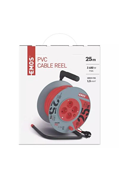 NO BRAND Tambur prelungitor 25 m/4 prize/roșu/PVC/230 V/1.5 mm²