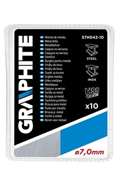 graphite Burghie pentru metal HSS-Co de 7.0mm, 10 bucăți