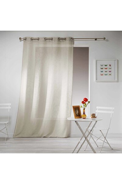 Douceur D'INTERIEUR Draperie pentru fereastră cu efect de in, culoare alună, ...