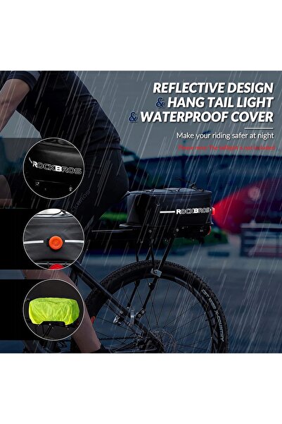 ROCKBROS Geantă de portbagaj 8L cu montare rapidă, impermeabilă 30141700002 A...