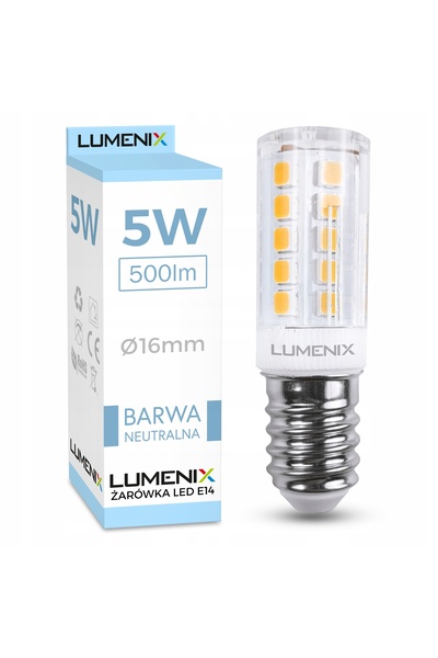 NO BRAND 10x bec LED mini E14 5W 500lm lumină neutră pentru frigider mic CORN...