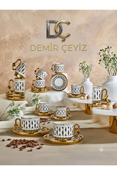 Demir Çeyiz Dmr Life Riyal 6-Piece Porcelain Coffee Cup Set 90ml