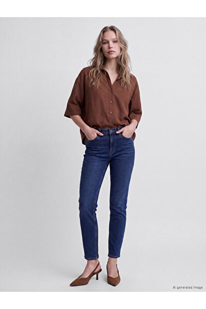 LC Waikiki Lcw Jeans Indigo Mom Fit Women's Jean Trousers