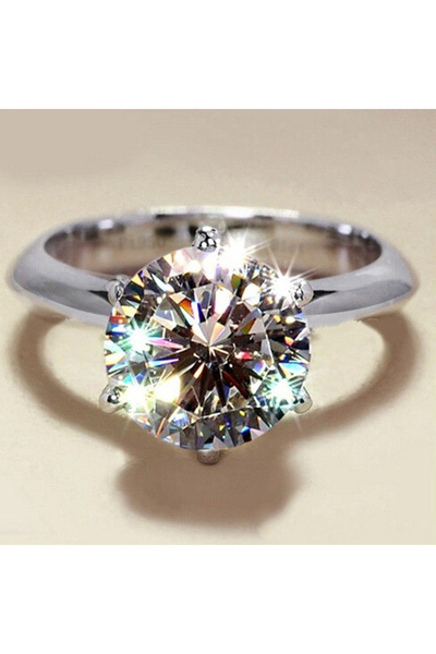 Choice16 7 AL120047-SV-12MM 925 Sterling Silve Real Moissanite Ring Grace Ban...