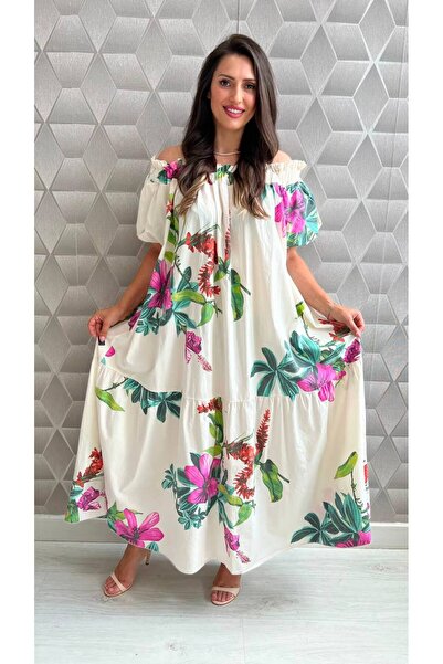 MAXORA SHOP Rochie din bumbac Gabrielle - Crem