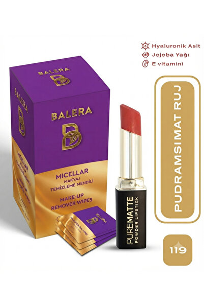 BALERA Pure Matte Powder Lipstick No: 119 - Moisturizing Powder Matte Lipstic...