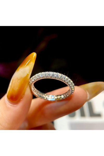 Choice6 6 Silver 925 Sterling Silver Gorgeous Sparkling Double Layer Zircon R...