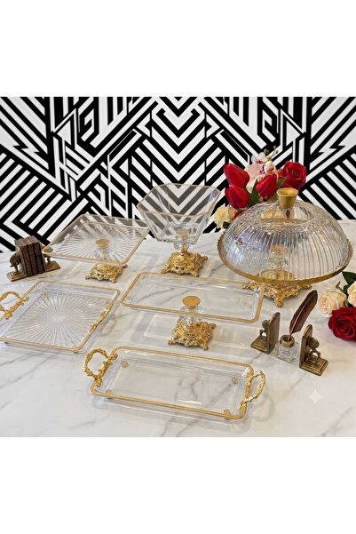 Buldem 6-Piece Glass Dome Cake Presentation Set