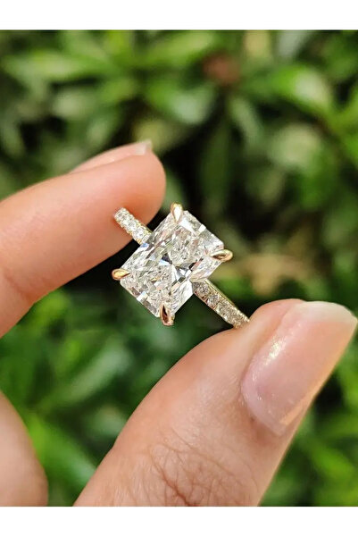 Choice10 7 Golden 3CT 925 Sterling Silver Gorgeous Shiny 2-5CT Rectangle Zirc...
