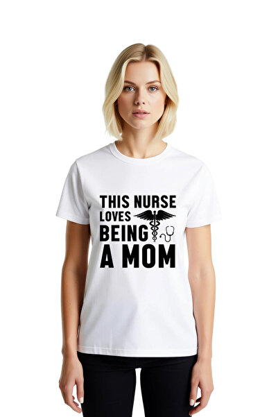 PayBuy Γυναικείο μπλουζάκι με στάμπα Nurse Mom, με μοτίβο συμβόλων υγείας, άν...