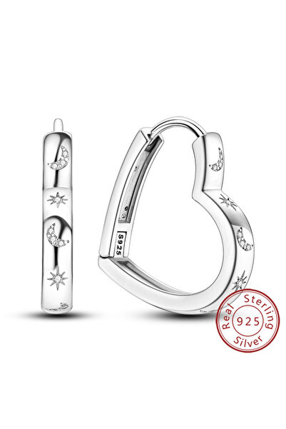 Choice7 KTE204 Hoop Earrings New Original 925 Sterling Silver Sweet Heart Bow...