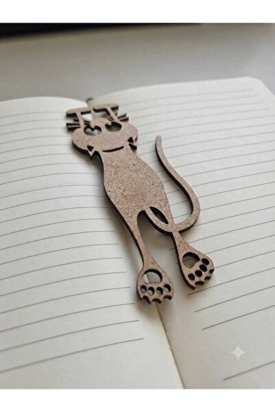 Mu Art Ahşap 10 Pieces Wooden Cute Cat Bookmark Paintable 3 mm Raw Mdf Laser ...