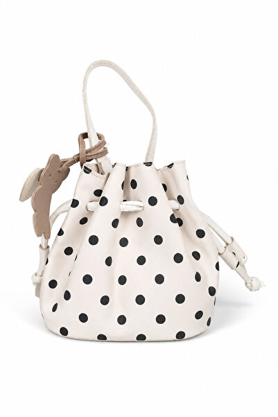 Moon Çanta Polka Dot Shoulder Bag White
