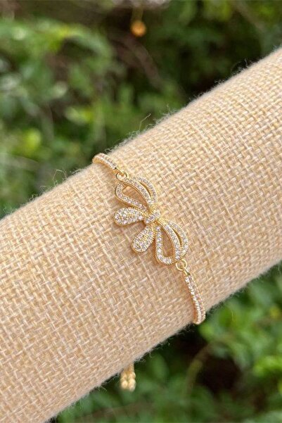 The Jewel Heart Brățară Grace Bow, Alamă Placată cu Aur 18K