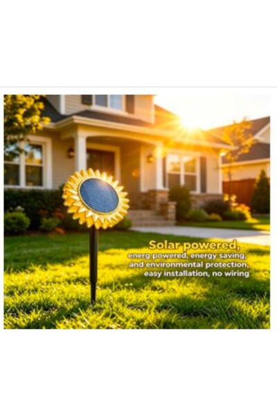 Generic Brand SET 2X Lampă Solară de Grădină Floarea-Soarelui cu LED Alb Cald...